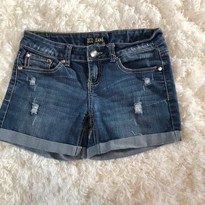 ZCO Distressed Roll Cuff Jean Shorts Size 5, EUC